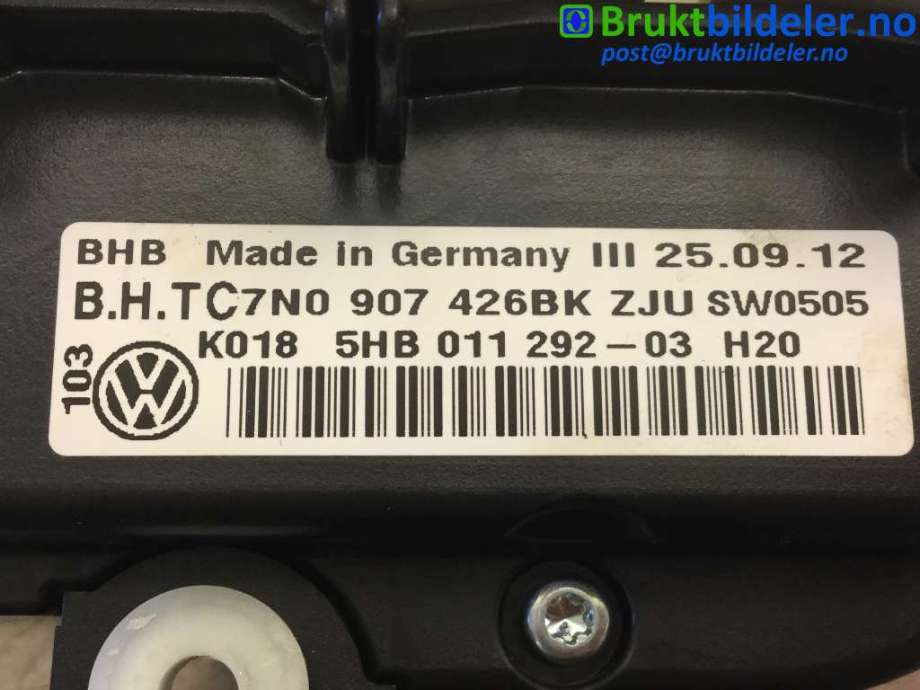 Varmeapparat betjening til VW Caddy 2010-2015 (Type III, Fase 2)  (VOLKSWAGEN|7N0 907 426 BK|5HB 011 292-03|)
