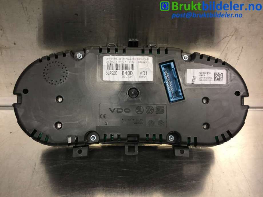 Instrumentpanel til Škoda Rapid 2012-2019  (SKODA|5JA 920 840 D|A2C89513700|)