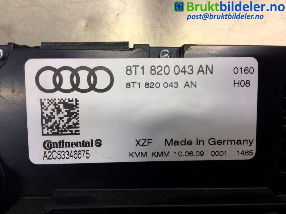 Varmeapparat betjening til Audi A4 2007-2014 (Type IV) (B8) (B8) (AUDI|8T1 820 043 AN|A2C53346675|)