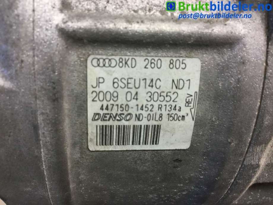 Aircondition kompressor til Audi A4 2007-2014 (Type IV) (B8) (B8) (AUDI|8KD 260 805|447150-1452|)