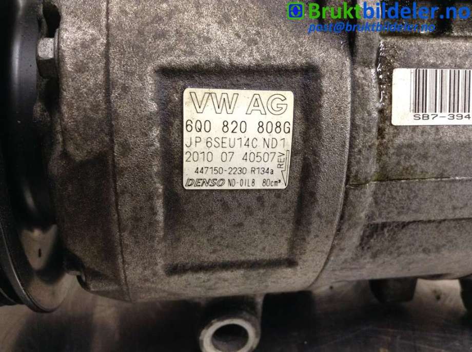 Aircondition kompressor til Škoda Fabia 2010-2014 (Type II, Fase 2)  (SKODA|6Q0 820 808 G|447150-2230|)