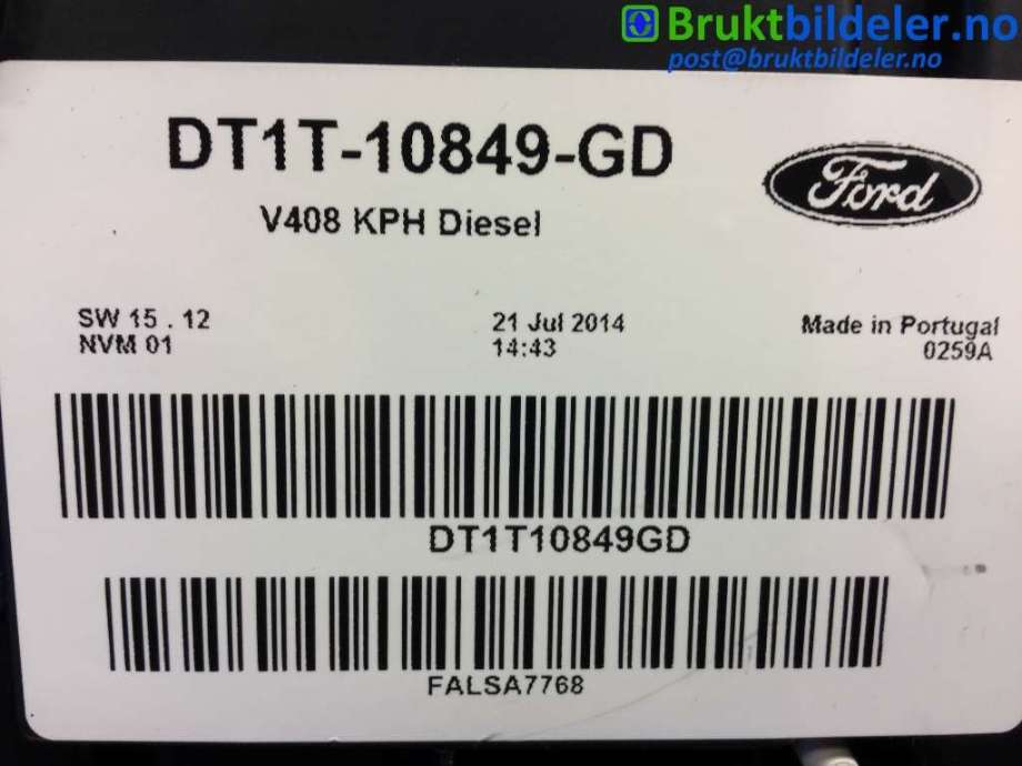 Instrumentpanel til Ford Transit Connect 2013-2018 Type II, Fase 1  (FORD|DT1T10849GD|)