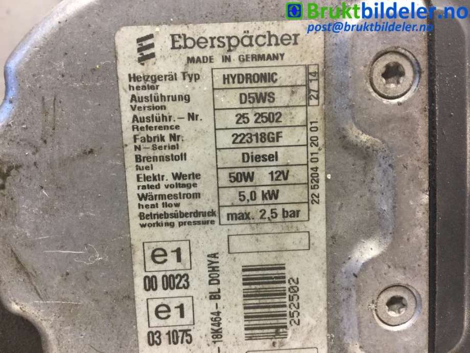 Dieselvarmer til Ford Transit Connect 2013-2018 Type II, Fase 1 (FORD|AV61-18K463-BM|)