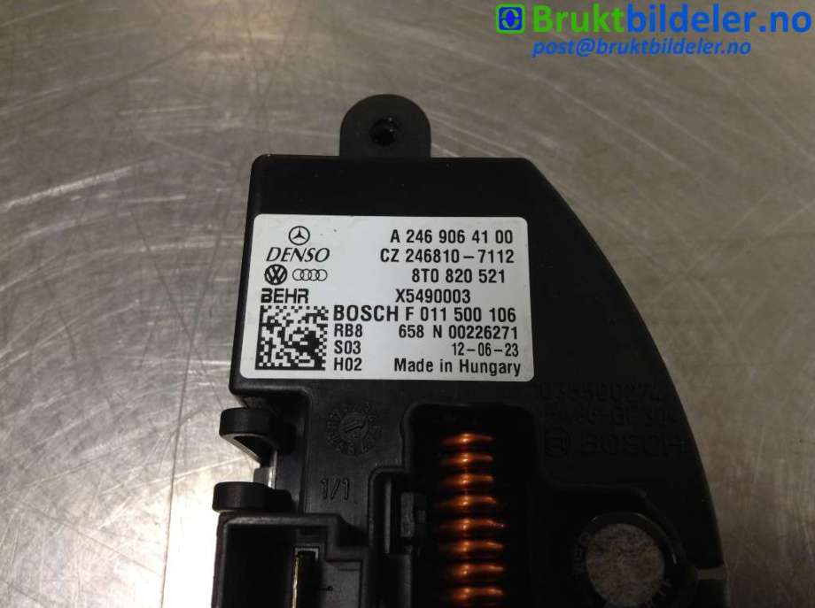 Varmeapparat motstand til Audi A5 2007-2016 (Type I)  (AUDI|8T0 820 521|F 011 500 106|246810-7112)