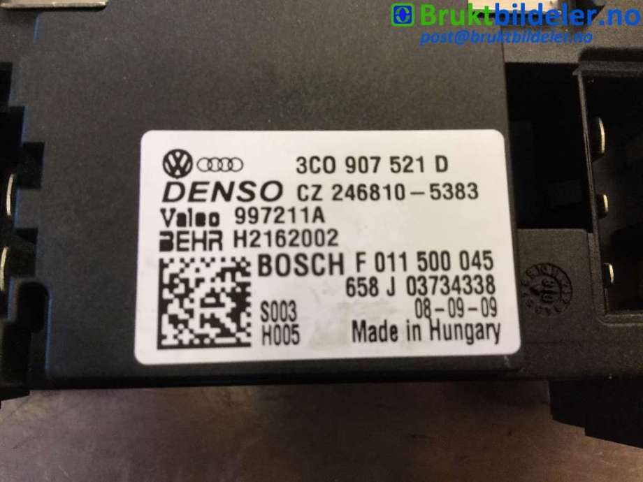 Varmeapparat motstand til VW Tiguan 2007-2011 (Type I, Fase 1)  (VOLKSWAGEN|3C0907521D|CZ246810-5383|F011500045)