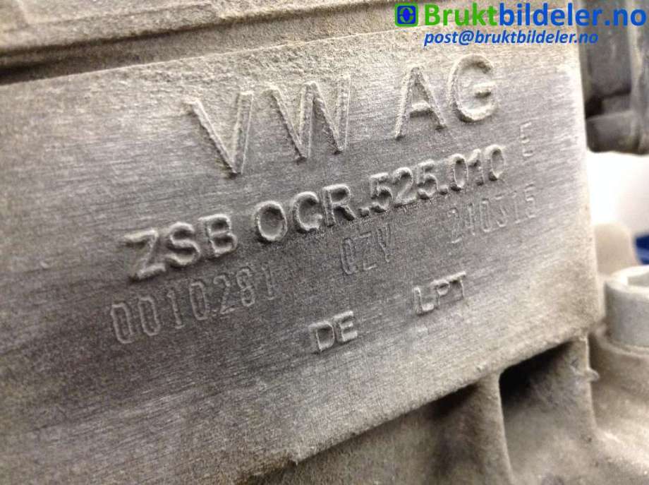 Kardang klokke bak til VW Passat 2015-2019 (Fase 1) (B8) (B8) (VOLKSWAGEN|OCR 525 010 E|QZV DIFFKODE|)