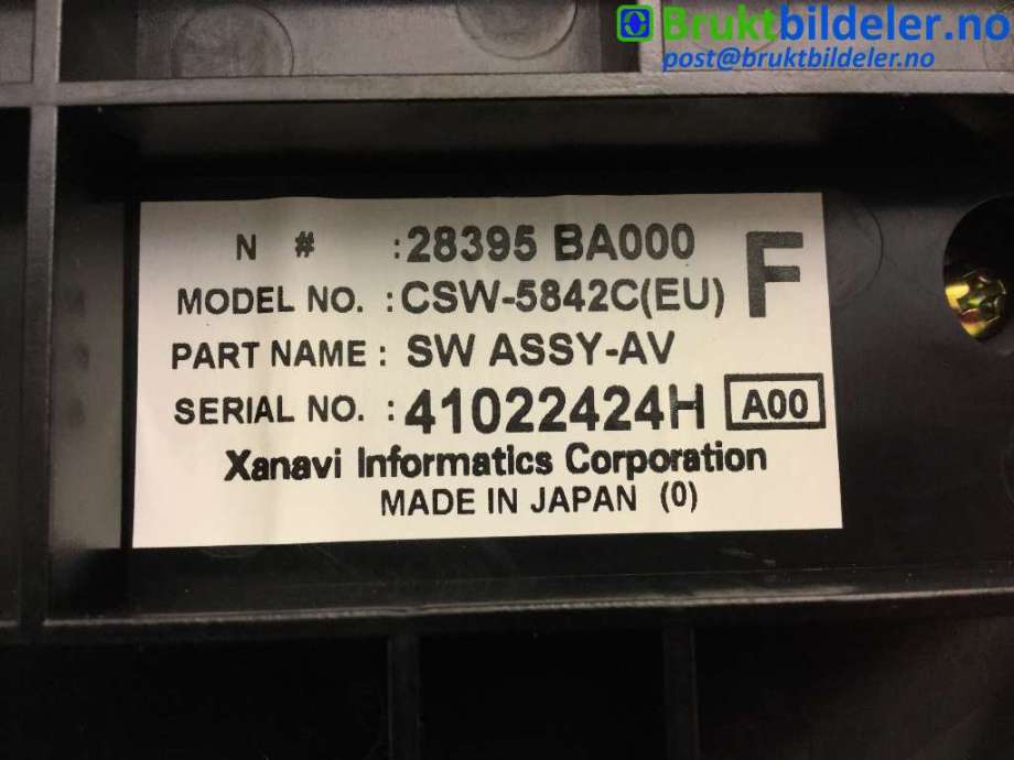 Varmeapparat betjening til Nissan Primera 2002-2007 (P12) (P12) (NISSAN|28395BA000|CSW5842C|)