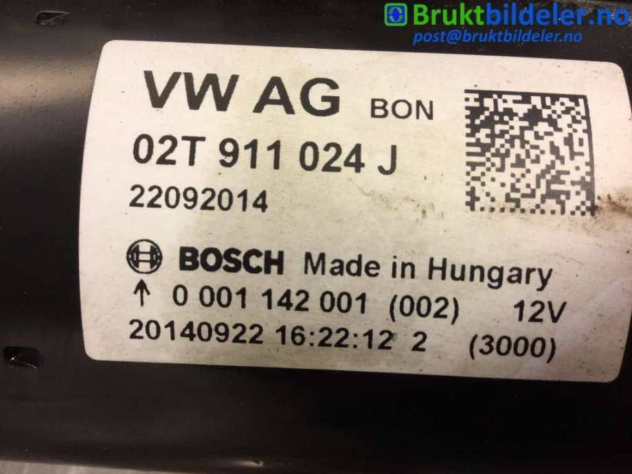 Starter til Škoda Rapid 2012-2019  (SKODA|02T911024J|0001142001|)