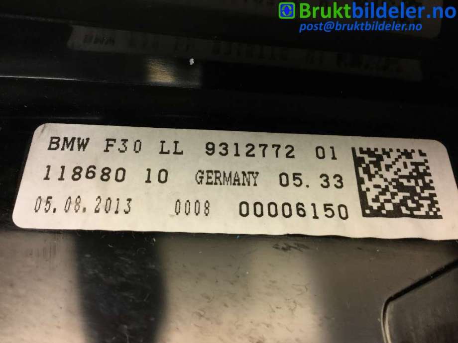 Instrumentpanel til BMW 3-Serie 2012-2018 (F30/F31/F34) (F30/F31/F34) (BMW|62 30 9 865 042||9312772-01)