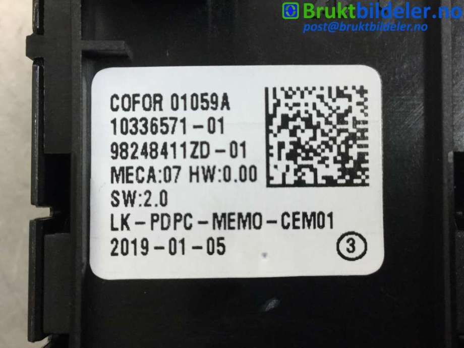 Bryter ruteheis til Peugeot 3008 2016-->> (Type II)  (PEUGEOT|98248411ZD|10336571|)