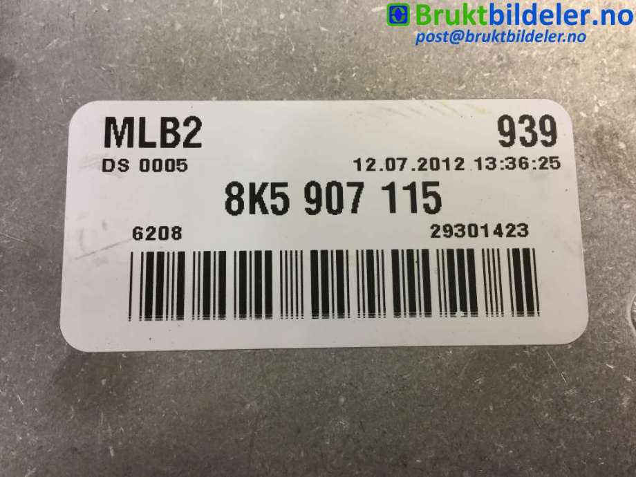 Styreenhet motor til Audi A5 2007-2016 (Type I)  (AUDI|8K5907115|0261S06390|)