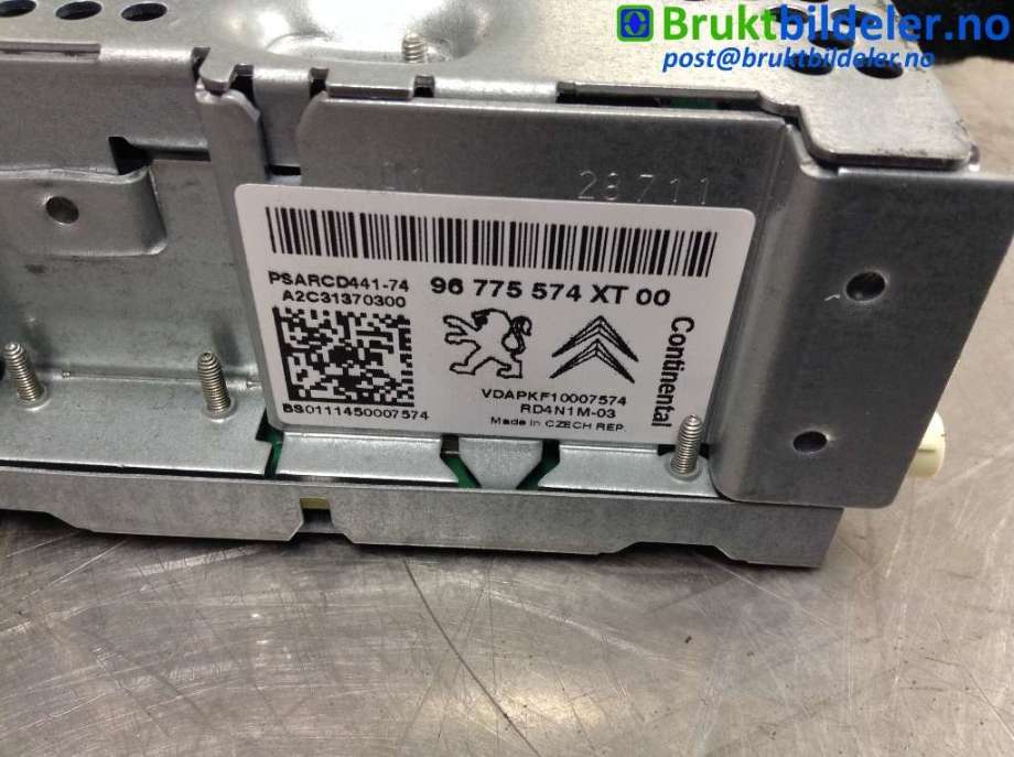 Bilstereo til Peugeot 207 2006-2012 (PEUGEOT|96775574XT-00|A2C31370300|)