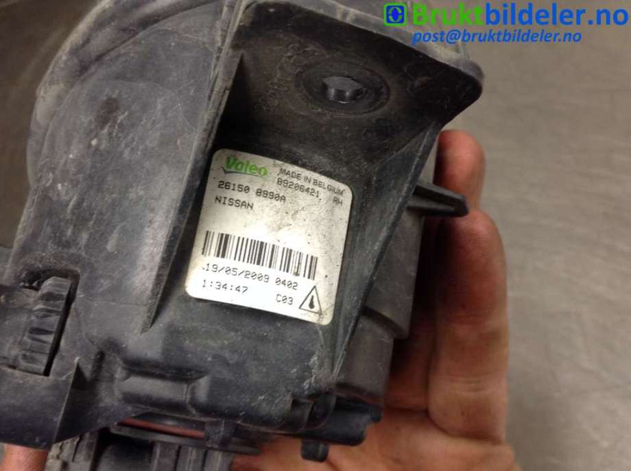 Tåkelykt venstre foran til Nissan Qashqai 2007-2010 (Type I, Fase 1) (NISSAN|26150 8990A|89206421|)