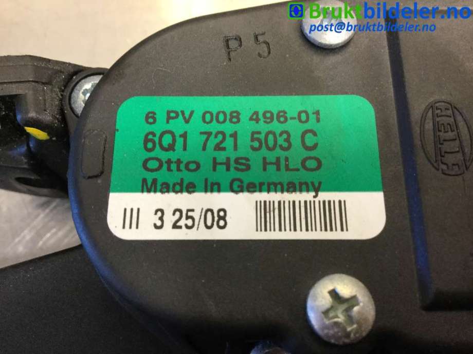 Pedal gass til VW Polo 2005-2009 (Type IV, Fase 2) (VOLKSWAGEN|6Q1 721 503 C|PV 008 496-01|)