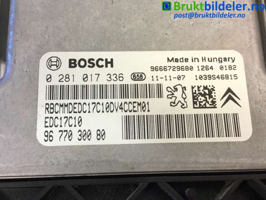 Styreenhet motor til Peugeot 207 2006-2012 (PEUGEOT|9677030080|0281017336|)