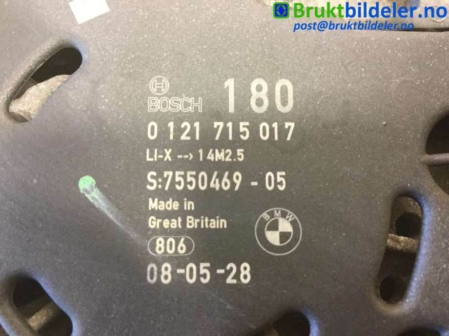 Dynamo til BMW 3-Serie 2005-2011 (E90/E91/E92/E93) (E90/E91/E92/E93) (BMW|12 31 7 550 469|0 121 715 017|)