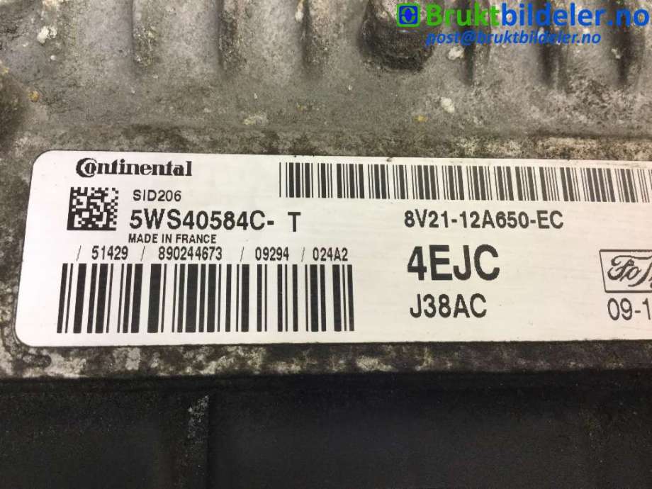 Styreenhet motor til Ford Fiesta 2008-2012 (Type VI, Fase 1) (FORD|8V21-12A650-EC|5WS40584C-T|)
