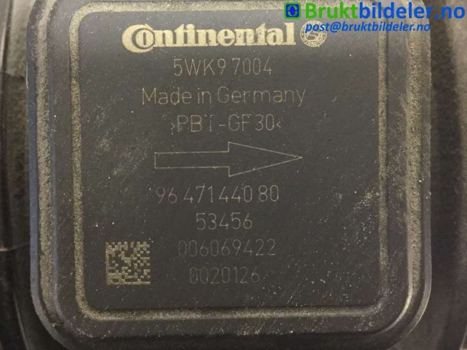 Luftmengde/luftmassemåler til Ford Fiesta 2008-2012 (Type VI, Fase 1) (FORD||5WK97004|9647144080)
