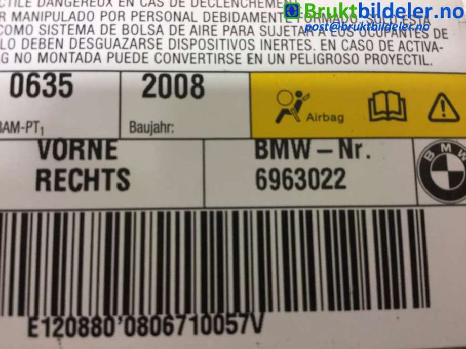 Airbag diverse til BMW 5-Serie 2003-2010 (E60/E61) (E60/E61) (BMW|6963022|)