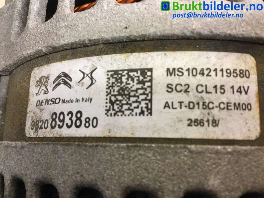 Dynamo til Peugeot 5008 2017-->> (Type II) (PEUGEOT|9820893880|MS1042119580|)