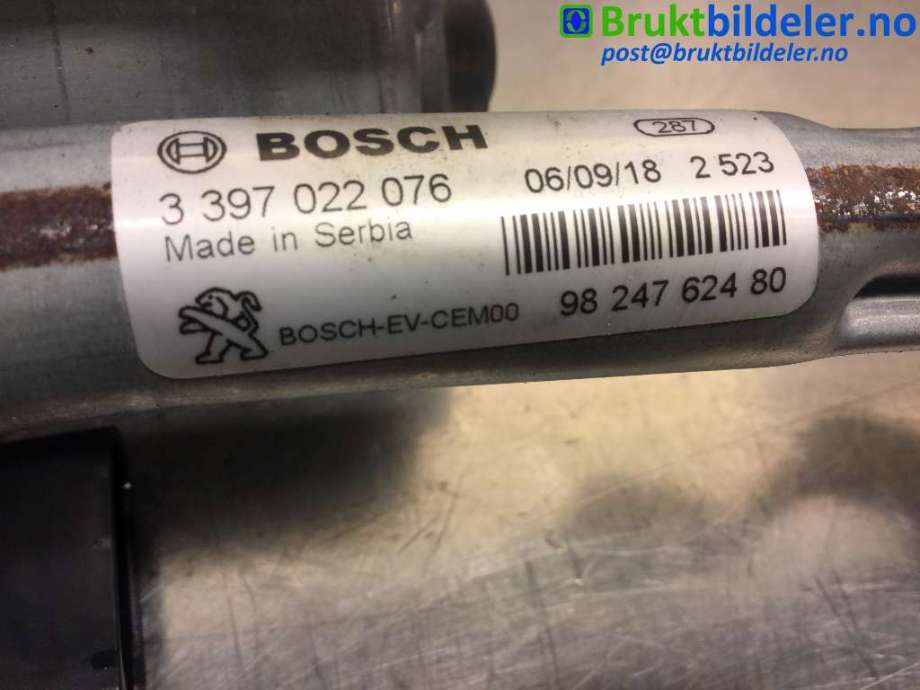 Viskermotor frontrute til Peugeot 5008 2017-->> (Type II)  (PEUGEOT|3397022076|1397225003|98 247 624 80)