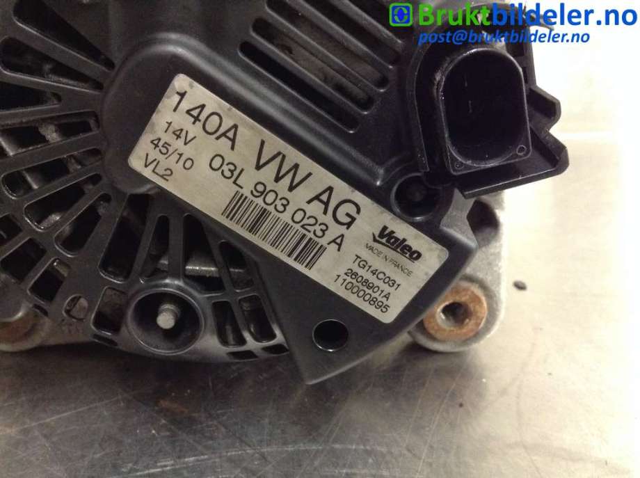 Dynamo til VW Touran 2010-2015 (Type I, Fase 3)  (VOLKSWAGEN|03L 903 023 A|2608901A|TG14C031)