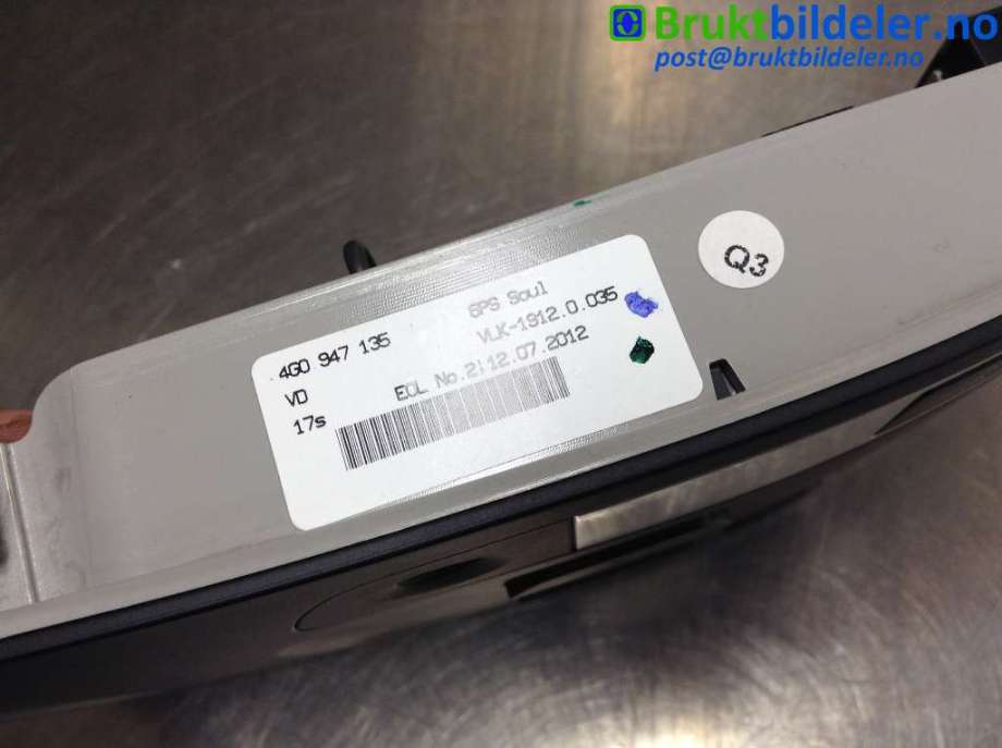 Tak konsoll til Audi A6 2011-2014 (Type IV, Fase 1) (C7) (C7) (AUDI|4G0 947 135|)