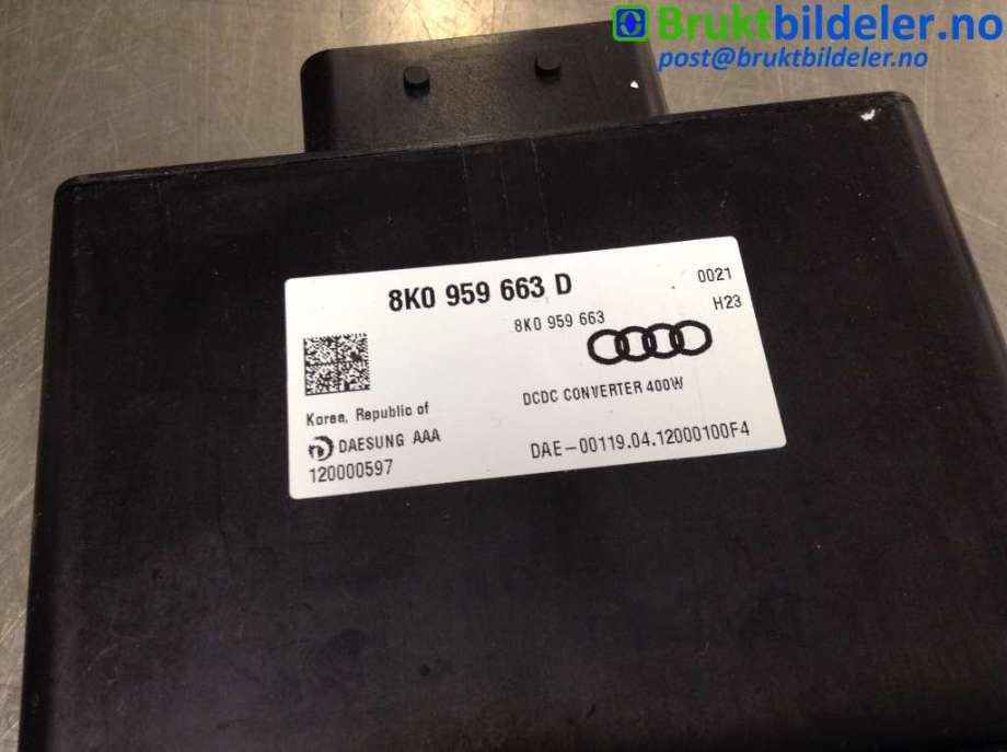 Styreenhet diverse til Audi A6 2011-2014 (Type IV, Fase 1) (C7) (C7) (AUDI|8K0 959 663 D|)