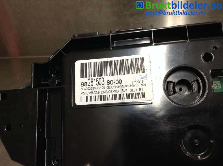 Instrumentpanel til Peugeot 5008 2017-->> (Type II) (PEUGEOT|9828150380-00|)