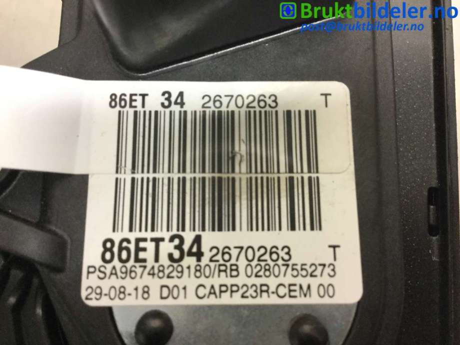 Pedal gass til Peugeot 5008 2017-->> (Type II) (PEUGEOT|9674829180|0280755273|86ET342670263)