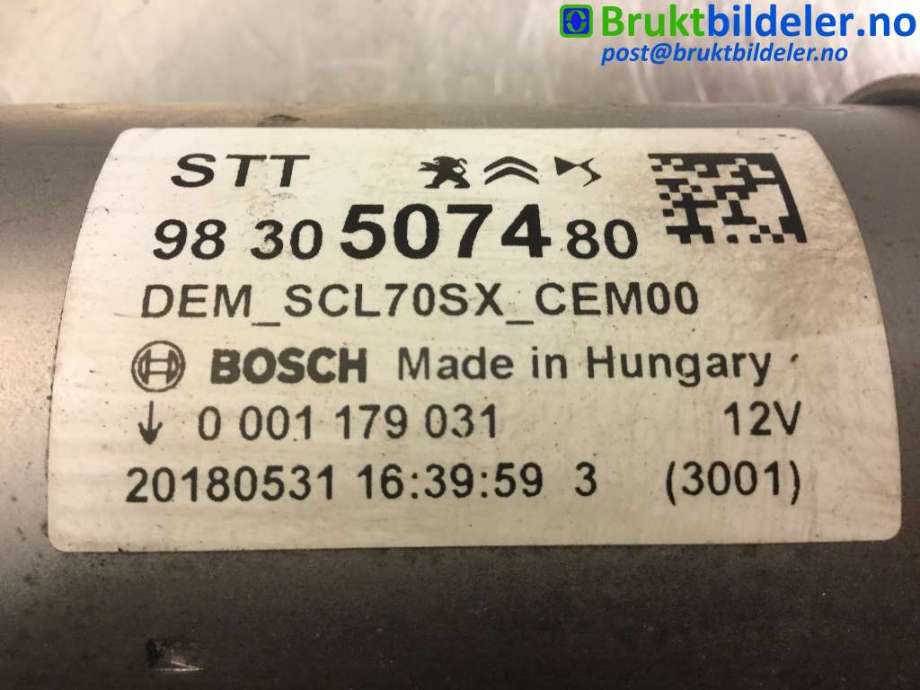 Starter til Peugeot 5008 2017-->> (Type II)  (PEUGEOT|9830507480|0001179031|)