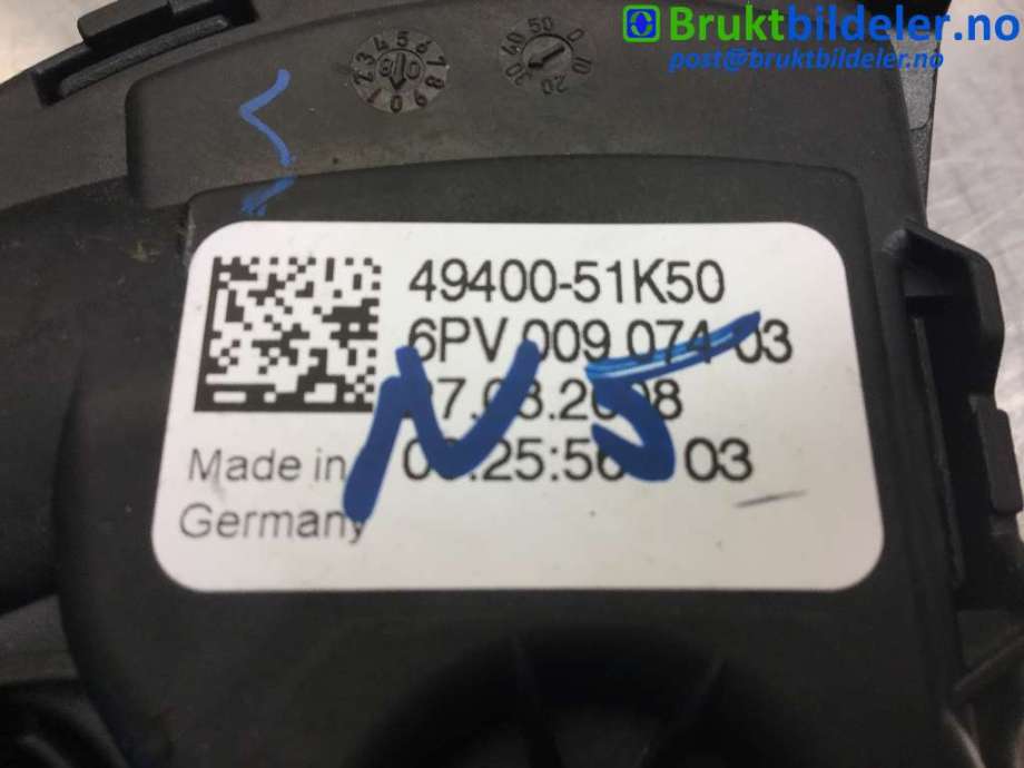 Pedal gass til Opel Agila 2008-2013  (OPEL|4940051K50|6PV009074|)