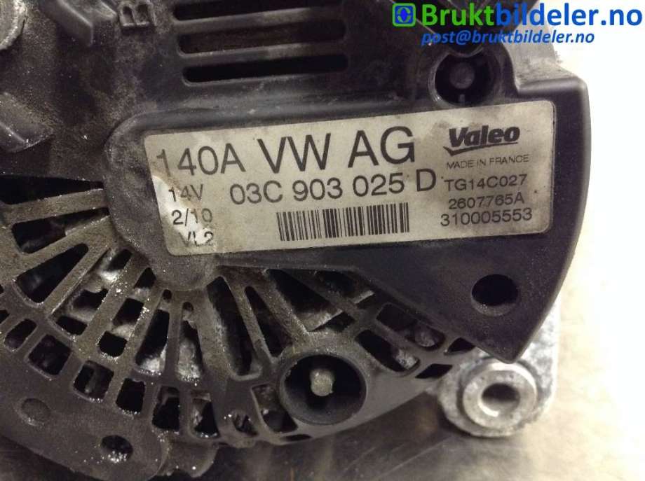 Dynamo til VW Golf VI 2008-2012  (VOLKSWAGEN|03C 903 025 D|2607765A|)