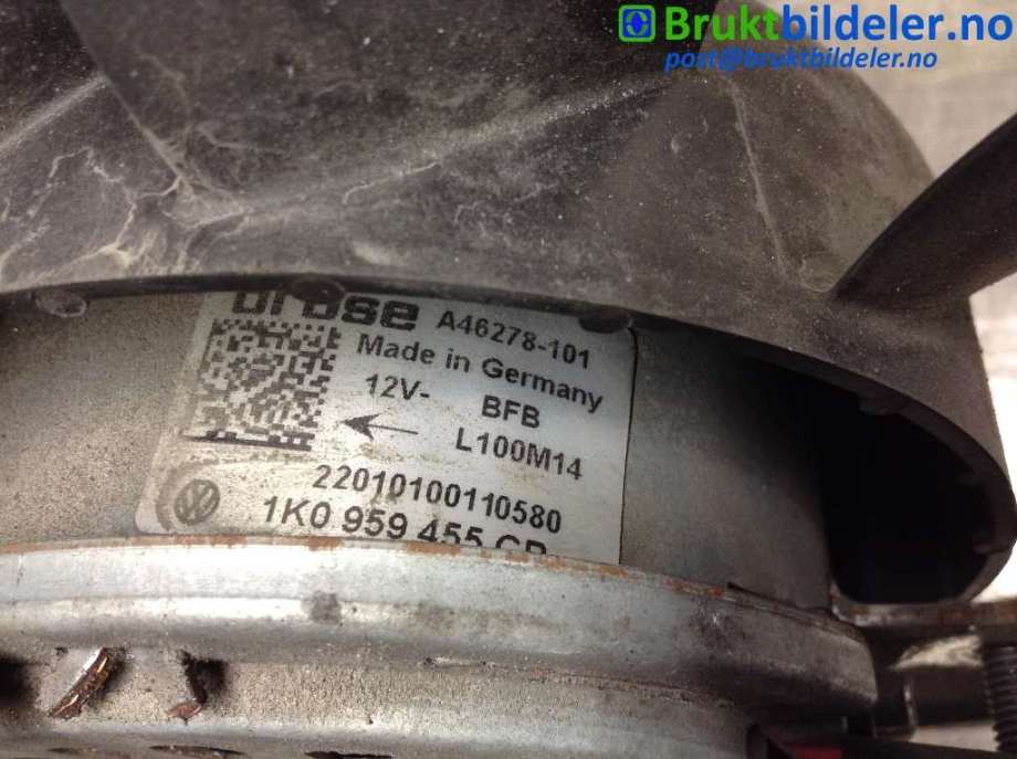 Kjølevifte til VW Touran 2010-2015 (Type I, Fase 3) (VOLKSWAGEN|1K0 959 455 CR|A46278-101|)