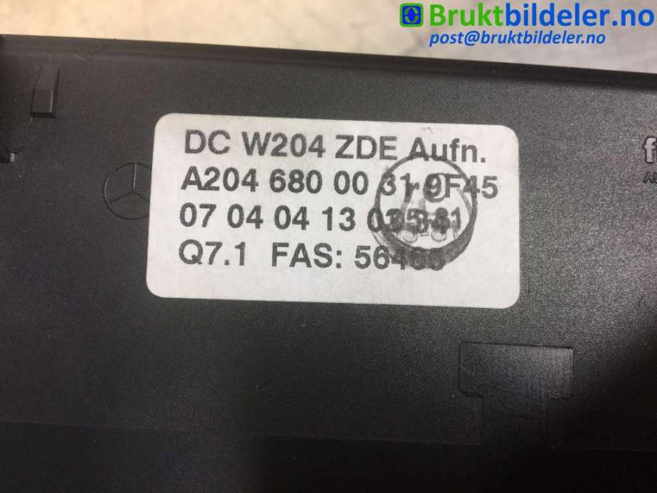 Instrument kjørecomputer til Mercedes C-Klasse 2007-2011 (Fase 1) (W204) (W204) (MERCEDES|A 204 820 31 97||A 204 680 00 31)