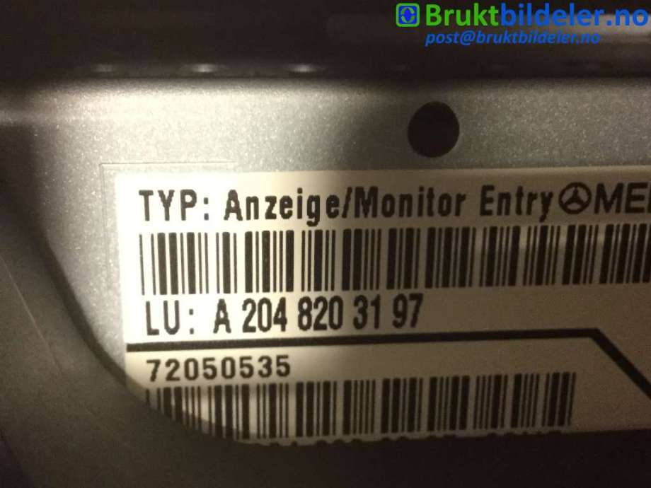 Instrument kjørecomputer til Mercedes C-Klasse 2007-2011 (Fase 1) (W204) (W204) (MERCEDES|A 204 820 31 97||A 204 680 00 31)