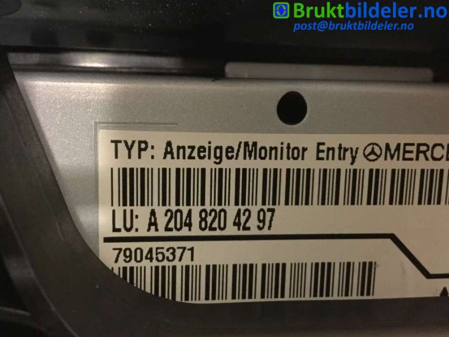 Instrument kjørecomputer til Mercedes C-Klasse 2007-2011 (Fase 1) (W204) (W204) (MERCEDES|A 204 820 42 97||A 204 680 09 31)