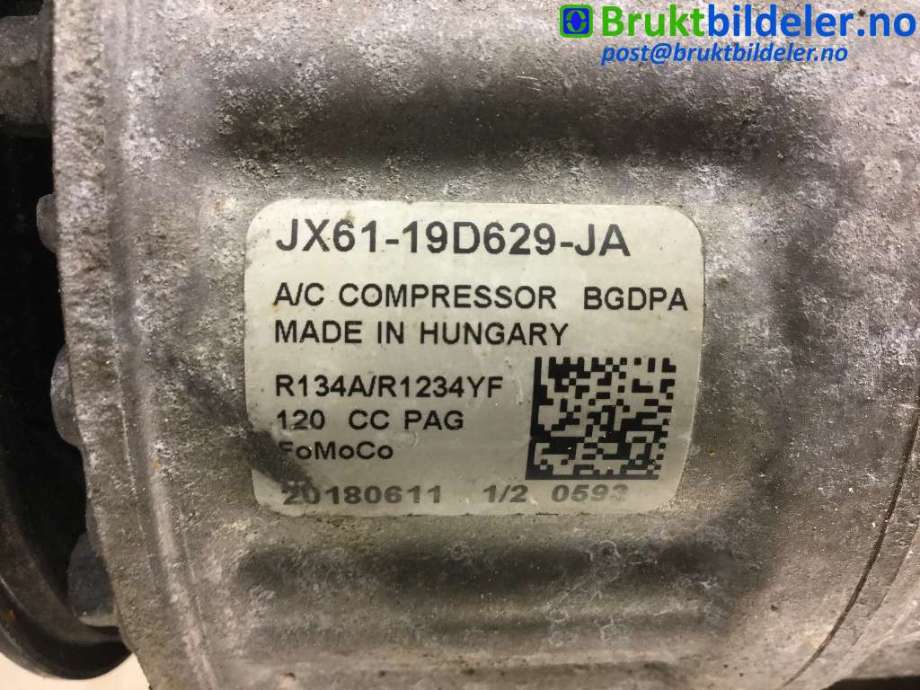 Aircondition kompressor til Ford Transit Connect 2018-->> Type II, Fase 2  (FORD|JX6119D629JA|)