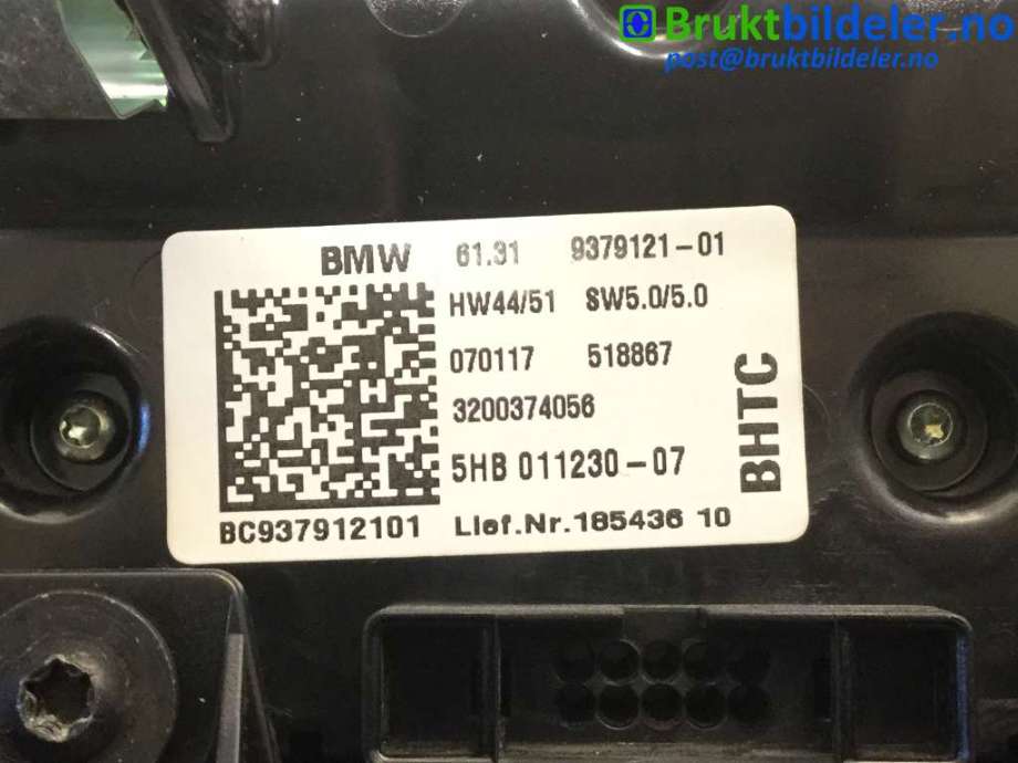 Varmeapparat betjening til BMW i3 2013-2022  (BMW|61 31 9 379 121-01|5HB 011 230-07|)