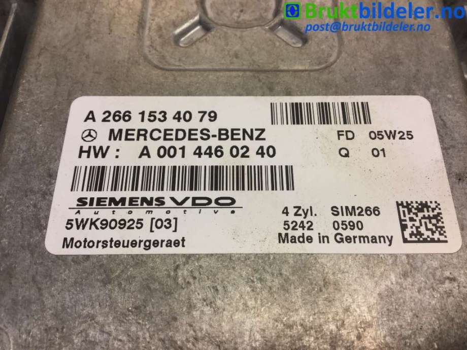 Styreenhet motor til Mercedes B-Klasse 2005-2008 (Fase 1) (W245) (W245) (MERCEDES|A2661534079|5WK90925|)