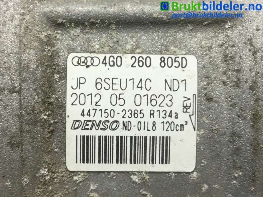 Aircondition kompressor til Audi A6 2011-2014 (Type IV, Fase 1) (C7) (C7) (AUDI|4G0 260 805 D|447150-2365|)