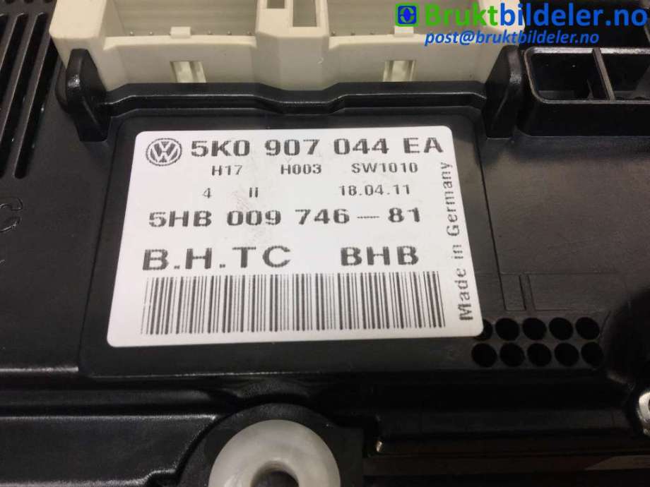 Varmeapparat betjening til VW Golf VI 2008-2012  (VOLKSWAGEN|5K0 907 044 EA|5HB 009 746-81|)