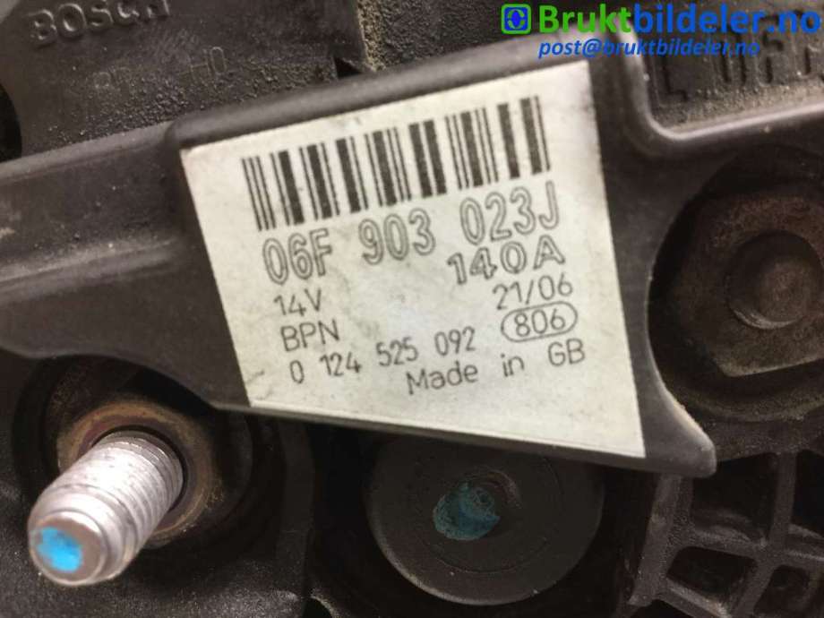 Dynamo til Audi A4 2004-2008 (Type III) (B7) (B7) (AUDI|06F 903 023 J|0124525092|)