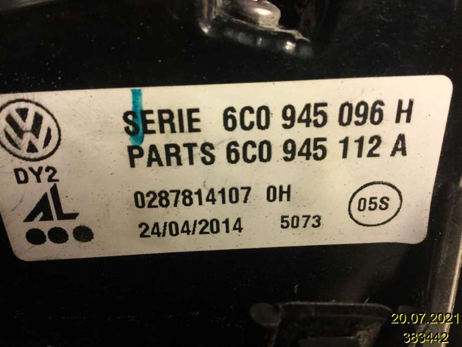 Baklykt høyre til VW Polo 2014-2017 (Type V, Fase 2)  (VOLKSWAGEN|6R0 945 258 A|0287814107 OH|6CO 945 096 H)