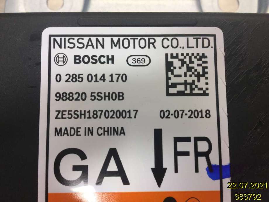 Airbag elektronikk til Nissan Leaf 2018-->> (Type II) (NISSAN|98820-5SH0B|0 285 014 170|)