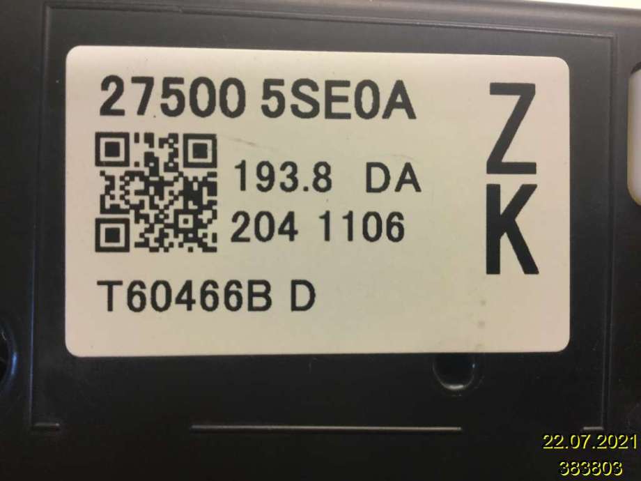 Varmeapparat betjening til Nissan Leaf 2018-->> (Type II) (NISSAN|27500-5SE0A|T60466B-D|)