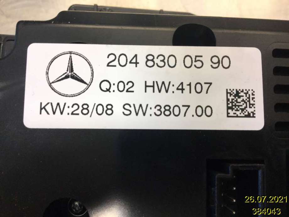 Varmeapparat betjening til Mercedes C-Klasse 2007-2011 (Fase 1) (W204) (W204) (MERCEDES|204 830 98 85|A2C53290179|)