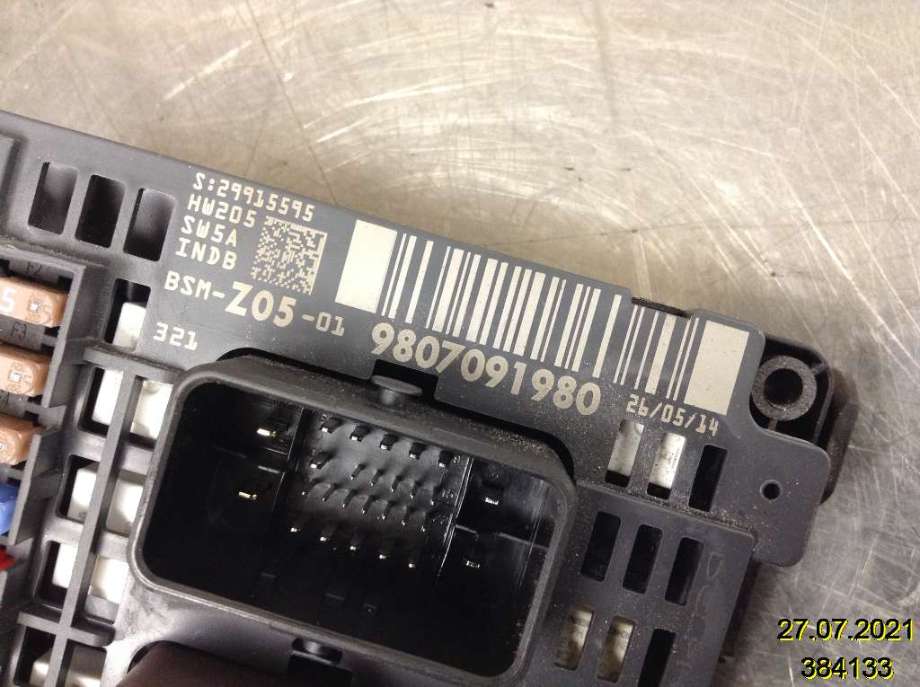 Sikringsboks til Peugeot 308 2013-2021 (Type II)  (PEUGEOT|9807091980|29915595|)