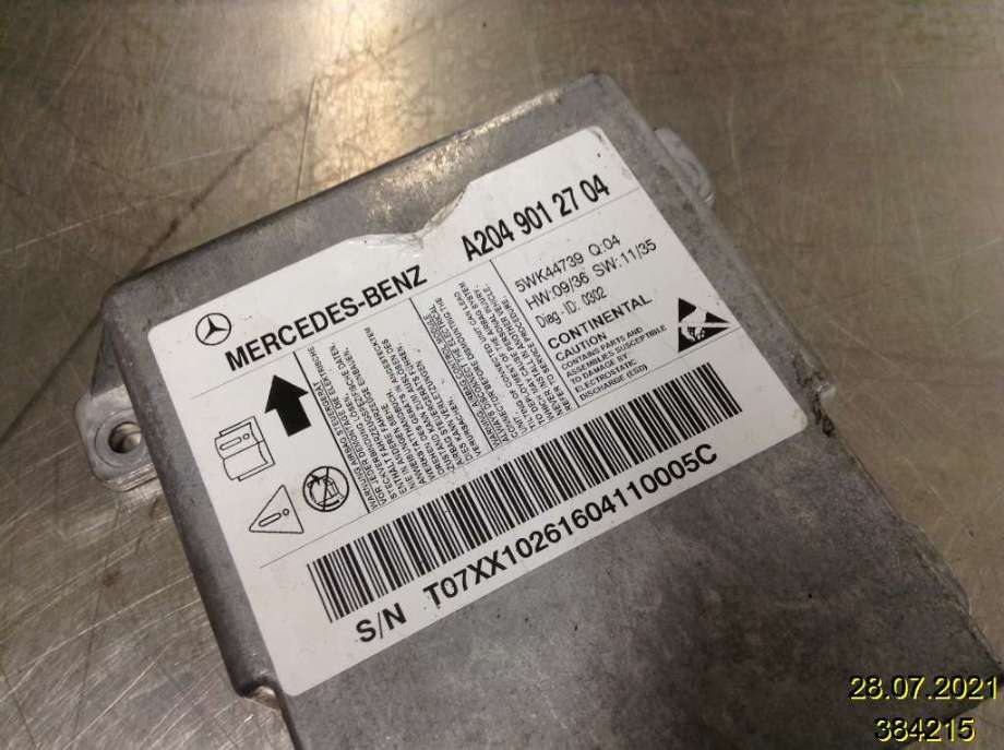 Airbag elektronikk til Mercedes C-Klasse 2007-2011 (Fase 1) (W204) (W204) (MERCEDES|A 204 901 27 04|5WK44739|)