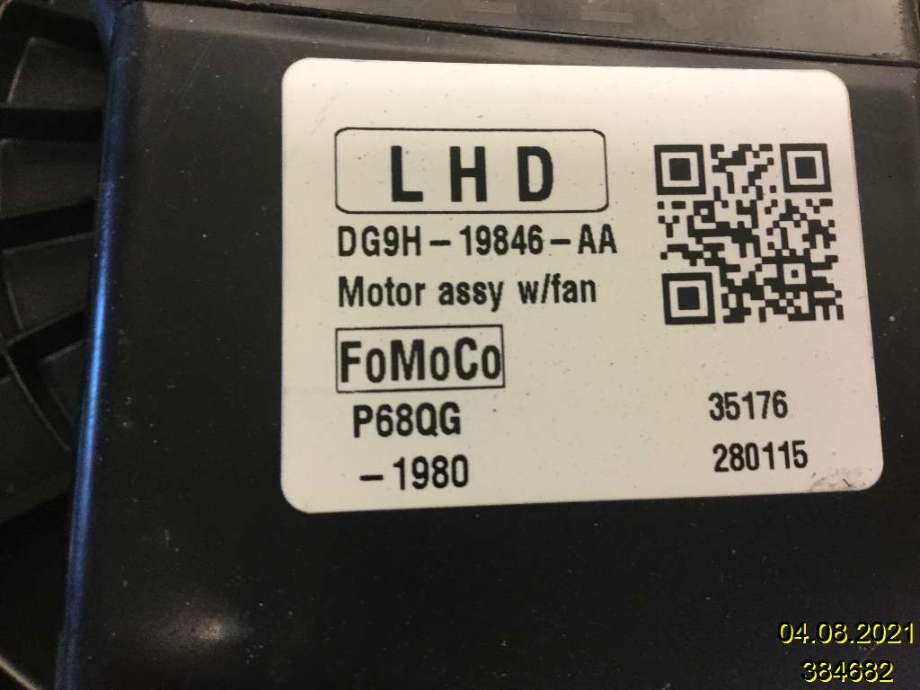 Varmeapparat motor til Ford Mondeo 2014-2019 (Type V, Fase 1)  (FORD|DG9H-19846-AA|)